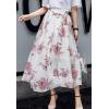 imageFlygo Womens High Waist Pleated Chiffon Boho Floral Flowy Midi SkirtFlower 2