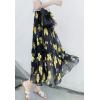 imageFlygo Womens High Waist Pleated Chiffon Boho Floral Flowy Midi SkirtFlower 3
