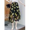 imageFlygo Womens High Waist Pleated Chiffon Boho Floral Flowy Midi SkirtFlower 3