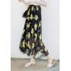 imageFlygo Womens High Waist Pleated Chiffon Boho Floral Flowy Midi SkirtFlower 3