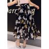 imageFlygo Womens High Waist Pleated Chiffon Boho Floral Flowy Midi SkirtFlower 4