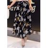 imageFlygo Womens High Waist Pleated Chiffon Boho Floral Flowy Midi SkirtFlower 4