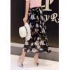 imageFlygo Womens High Waist Pleated Chiffon Boho Floral Flowy Midi SkirtFlower 4