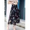 imageFlygo Womens High Waist Pleated Chiffon Boho Floral Flowy Midi SkirtFlower 5