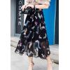imageFlygo Womens High Waist Pleated Chiffon Boho Floral Flowy Midi SkirtFlower 5