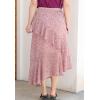 imageFlygo Womens High Waisted Ruffle A Line Polka Dot Chiffon Skirt Irregular HemPink