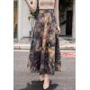 imageFlygo Womens Retro Ethic High Waisted ALine Pleated Maxi Long Wool Blend SkirtGrey