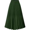 imageFlygo Pleated Skirts for Women Elastic High Waist ALine Midi Skirt Casual Flowy Swing Pleated SkirtGreen
