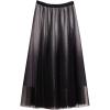imageFlygo Womens Elastic Waist ALine Tulle Skirt Mesh Layers Gradient Color Shiny Pleated Swing SkirtsBlack