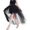 imageFlygo Womens Elastic Waist Dovetail Fluffy Tulle SkirtBalck