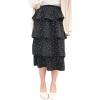 imageFlygo Womens Vintage High Elastic Waist Polka Dot Printed Midi SkirtBlack