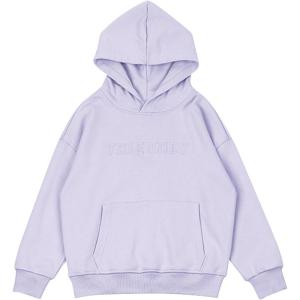 imageFlygo Unisex Girls Boys Embossed Pullover Hoodie Kids Basic Long Sleeve Soft Sweatshirt with PocketsLightpurple
