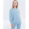 imageFlygo Boys Girls 2 Piece Tracksuit Athletic Sweatsuits Set Unisex Kids Crewneck Sweatshirt and Jogger Sweatpants with PocketsBlue