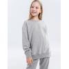 imageFlygo Boys Girls 2 Piece Tracksuit Athletic Sweatsuits Set Unisex Kids Crewneck Sweatshirt and Jogger Sweatpants with PocketsLightgrey