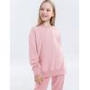 imageFlygo Boys Girls 2 Piece Tracksuit Athletic Sweatsuits Set Unisex Kids Crewneck Sweatshirt and Jogger Sweatpants with PocketsPink