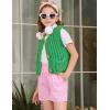 imageFlygo Girls Sweater Vest Chunky Button Down Crochet Knit Cardigan Trendy Sleeveless Sweaters Top with Pockets 514 YearsGreen