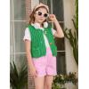 imageFlygo Girls Sweater Vest Chunky Button Down Crochet Knit Cardigan Trendy Sleeveless Sweaters Top with Pockets 514 YearsGreen