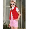 imageFlygo Girls Sweater Vest Chunky Button Down Crochet Knit Cardigan Trendy Sleeveless Sweaters Top with Pockets 514 YearsRed