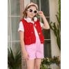 imageFlygo Girls Sweater Vest Chunky Button Down Crochet Knit Cardigan Trendy Sleeveless Sweaters Top with Pockets 514 YearsRed