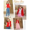 imageFlygo Girls Sweater Vest Chunky Button Down Crochet Knit Cardigan Trendy Sleeveless Sweaters Top with Pockets 514 YearsRed