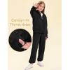 imageFlygo Kids Fleece 2 Piece Jogger Sets Sweatsuit Girls Boys Full Zip Hoodie and Sweatpants Tracksuit with Multiple PocketsBlack