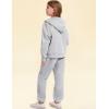 imageFlygo Kids Fleece 2 Piece Jogger Sets Sweatsuit Girls Boys Full Zip Hoodie and Sweatpants Tracksuit with Multiple PocketsLightgrey