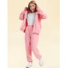 imageFlygo Kids Fleece 2 Piece Jogger Sets Sweatsuit Girls Boys Full Zip Hoodie and Sweatpants Tracksuit with Multiple PocketsPink