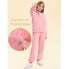 imageFlygo Kids Fleece 2 Piece Jogger Sets Sweatsuit Girls Boys Full Zip Hoodie and Sweatpants Tracksuit with Multiple PocketsPink