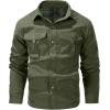 imageFlygo Mens Flannel Lined Shirt Jacket Lightweight Snap Button Western Jacket Rugged Outdoor Cowboy Shirts JacketsArmy Green