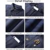 imageFlygo Mens Flannel Lined Shirt Jacket Lightweight Snap Button Western Jacket Rugged Outdoor Cowboy Shirts JacketsBlueish Grey