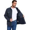 imageFlygo Mens Flannel Lined Shirt Jacket Lightweight Snap Button Western Jacket Rugged Outdoor Cowboy Shirts JacketsBlueish Grey