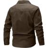 imageFlygo Mens Flannel Lined Shirt Jacket Lightweight Snap Button Western Jacket Rugged Outdoor Cowboy Shirts JacketsCoffee