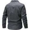imageFlygo Mens Flannel Lined Shirt Jacket Lightweight Snap Button Western Jacket Rugged Outdoor Cowboy Shirts JacketsGrey