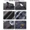 imageFlygo Mens Flannel Lined Shirt Jacket Lightweight Snap Button Western Jacket Rugged Outdoor Cowboy Shirts JacketsGrey