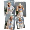 imageFlygo Women Casual 2 Piece Outfits Cotton Linen Set Long Sleeve Shirt Tops Matching Shorts SetsWhite