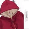 imageFlygo Womens Casual Winter Warm Sherpa Lined Full Zip Hoodie Fleece Sweatshirt JacketWine Red