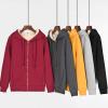 imageFlygo Womens Casual Winter Warm Sherpa Lined Full Zip Hoodie Fleece Sweatshirt JacketWine Red