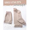 imageFlygo Womens Cotton 2 Piece Outfits Sweatsuit Lounge Sets Half Zip Crop Top and High Waisted Shorts Sweatshirt TracksuitApricot