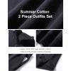 imageFlygo Womens Cotton 2 Piece Outfits Sweatsuit Lounge Sets Half Zip Crop Top and High Waisted Shorts Sweatshirt TracksuitBlack