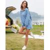 imageFlygo Womens Cotton 2 Piece Outfits Sweatsuit Lounge Sets Half Zip Crop Top and High Waisted Shorts Sweatshirt TracksuitBlue