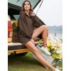 imageFlygo Womens Cotton 2 Piece Outfits Sweatsuit Lounge Sets Half Zip Crop Top and High Waisted Shorts Sweatshirt TracksuitChocolate Brown