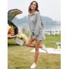 imageFlygo Womens Cotton 2 Piece Outfits Sweatsuit Lounge Sets Half Zip Crop Top and High Waisted Shorts Sweatshirt TracksuitLight Grey Heather