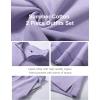 imageFlygo Womens Cotton 2 Piece Outfits Sweatsuit Lounge Sets Half Zip Crop Top and High Waisted Shorts Sweatshirt TracksuitLight Purple