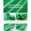 imageFlygo Womens Cotton 2 Piece Outfits Sweatsuit Lounge Sets Half Zip Crop Top and High Waisted Shorts Sweatshirt TracksuitMint