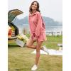 imageFlygo Womens Cotton 2 Piece Outfits Sweatsuit Lounge Sets Half Zip Crop Top and High Waisted Shorts Sweatshirt TracksuitPink