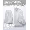 imageFlygo Womens Cotton 2 Piece Outfits Sweatsuit Lounge Sets Half Zip Crop Top and High Waisted Shorts Sweatshirt TracksuitWhite