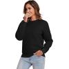 imageFlygo Womens Crew Neck Sherpa Lined Pullover Sweatshirt Casual Winter Warm SweatshirtBlack