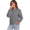 imageFlygo Womens Crew Neck Sherpa Lined Pullover Sweatshirt Casual Winter Warm SweatshirtDark Grey