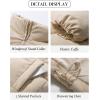 imageFlygo Womens Cropped Corduroy Puffer Jacket Winter Jackets Warm Long Sleeve Zip Quilted Down Puffer CoatBeige