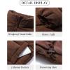 imageFlygo Womens Cropped Corduroy Puffer Jacket Winter Jackets Warm Long Sleeve Zip Quilted Down Puffer CoatBrown
